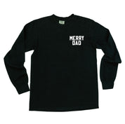 Merry Dad (pocket) - LONG SLEEVE Comfort Colors Tee Little Mama Shirt Shop