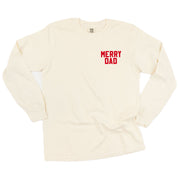 Merry Dad (pocket) - LONG SLEEVE Comfort Colors Tee Little Mama Shirt Shop