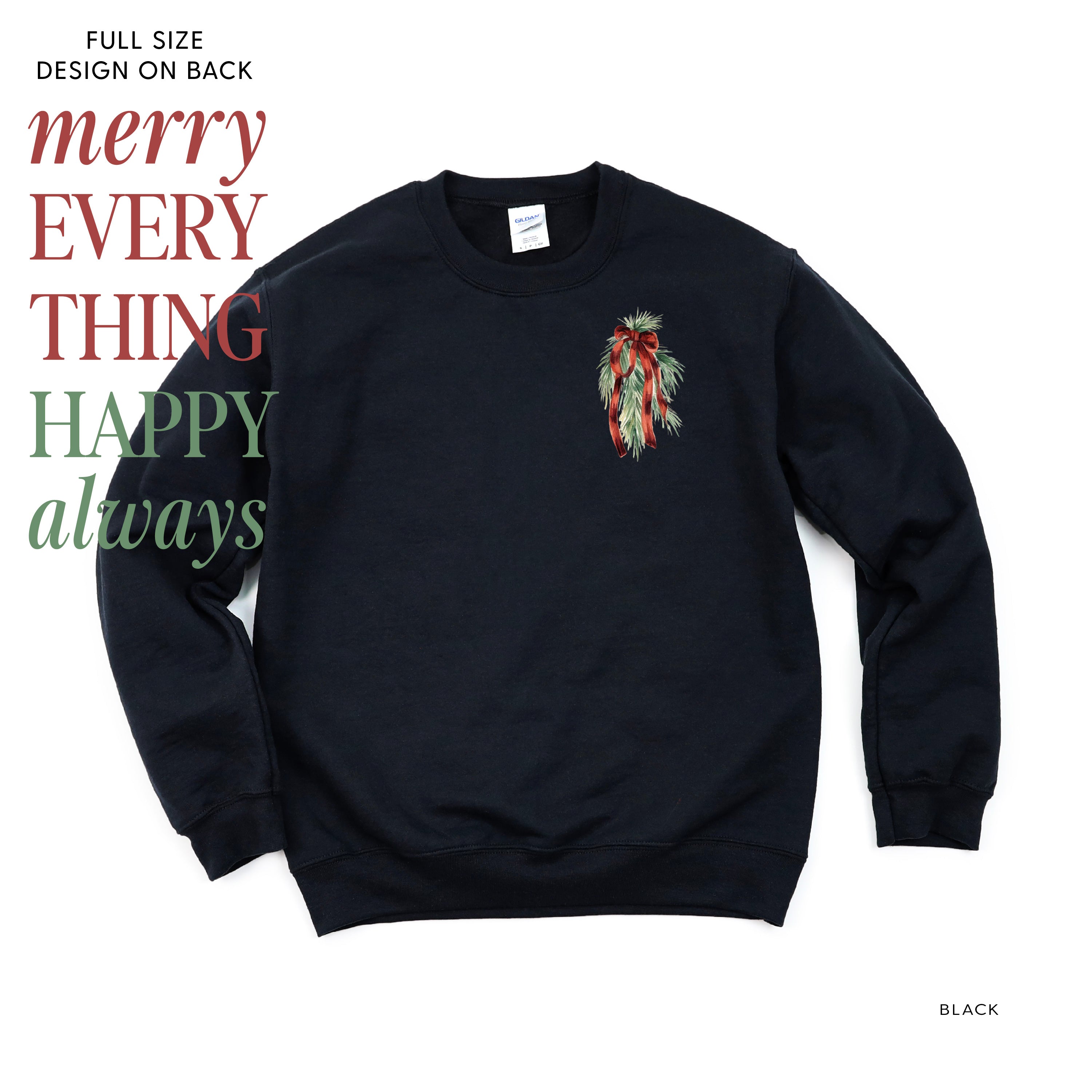Merry Everything Happy Always (pf&b) - BASIC Fleece Little Mama Shirt Shop LLC