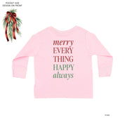 Merry Everything Happy Always (pf&b) - Child LONG SLEEVE Tee Little Mama Shirt Shop