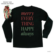 Merry Everything Happy Always (pf&b) - LONG SLEEVE Comfort Colors Tee Little Mama Shirt Shop