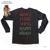 Merry Everything Happy Always (pf&b) - LONG SLEEVE Comfort Colors Tee Little Mama Shirt Shop