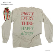 Merry Everything Happy Always (pf&b) - LONG SLEEVE Comfort Colors Tee Little Mama Shirt Shop
