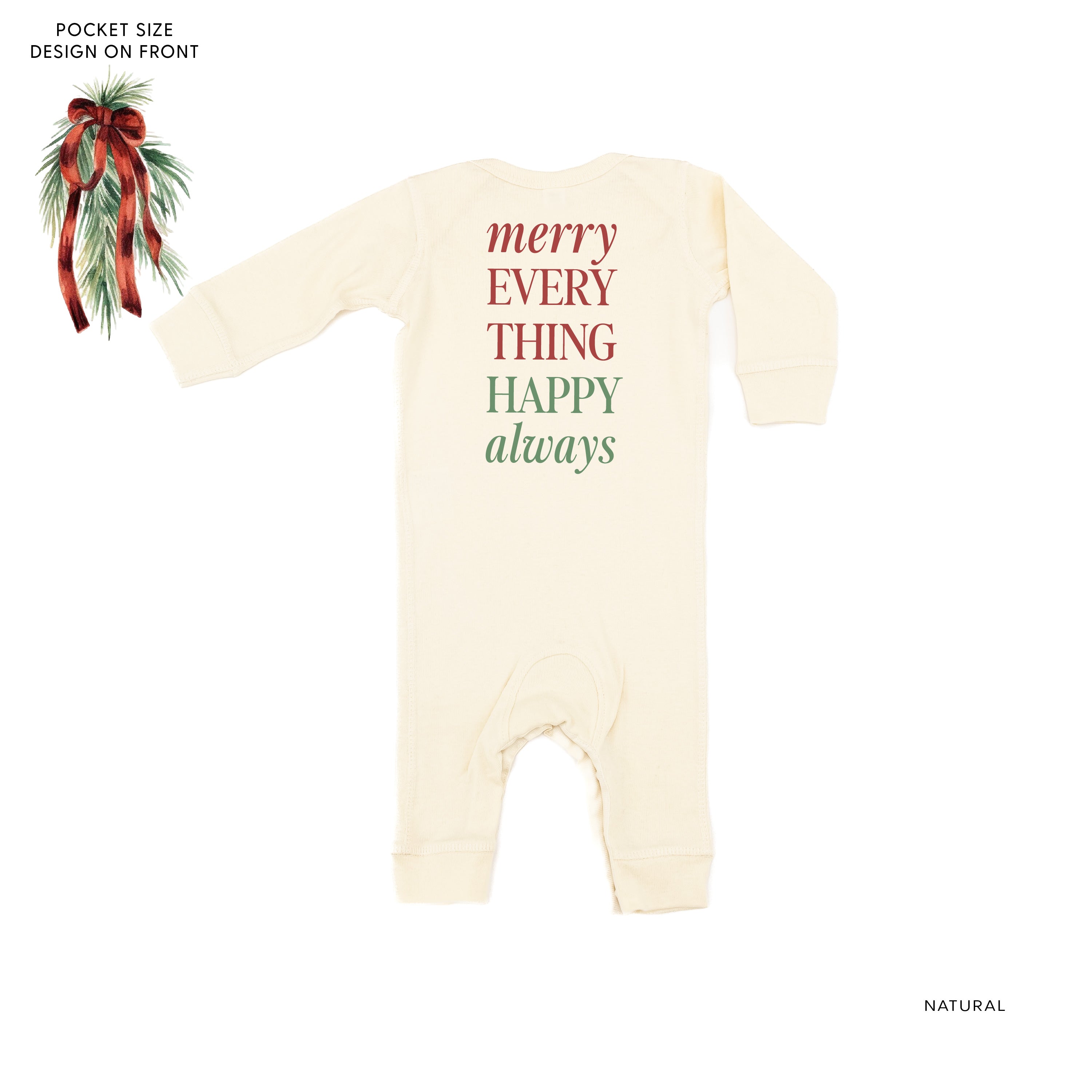 Merry Everything Happy Always (pf&b) - Baby Sleeper Little Mama Shirt Shop