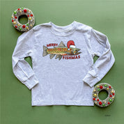 Merry Fishmas - Child LONG SLEEVE Tee Little Mama Shirt Shop
