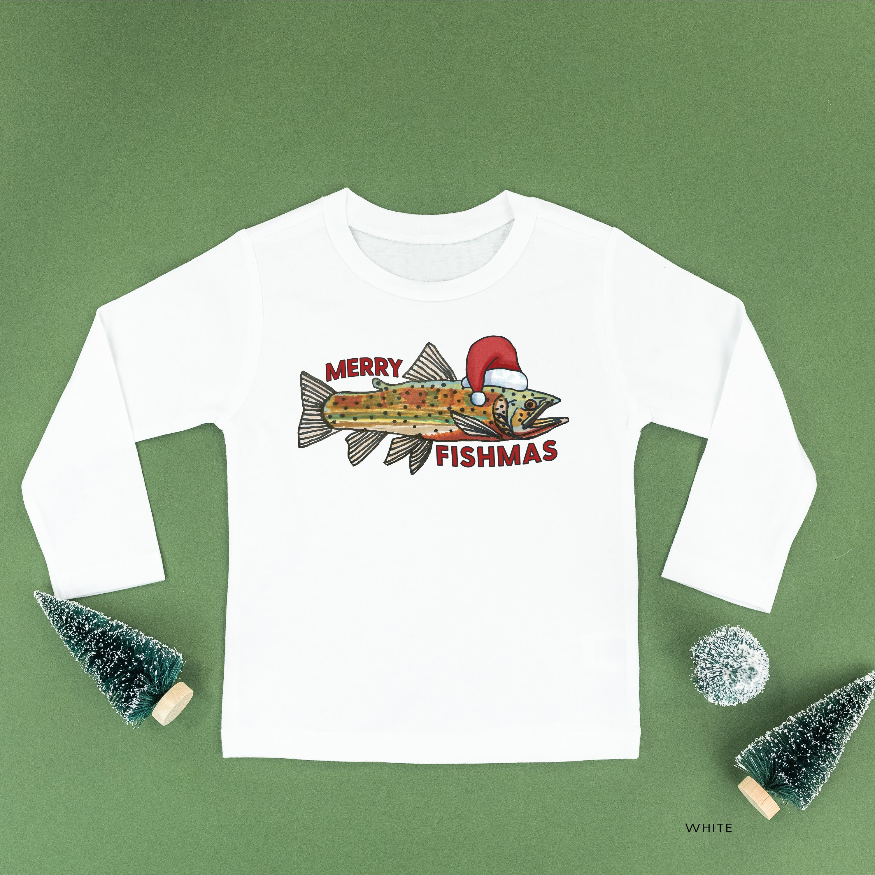 Merry Fishmas - Child LONG SLEEVE Tee Little Mama Shirt Shop