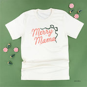Merry Mama With Bow and Stars - Unisex Tee Little Mama Shirt Shop