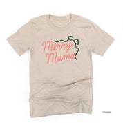 Merry Mama With Bow and Stars - Unisex Tee Little Mama Shirt Shop