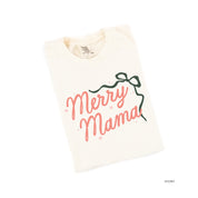 Merry Mama With Bow and Stars - Comfort Colors Tee Little Mama Shirt Shop