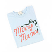 Merry Mama With Bow and Stars - Comfort Colors Tee Little Mama Shirt Shop