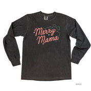 Merry Mama With Bow and Stars - LONG SLEEVE Comfort Colors Tee Little Mama Shirt Shop