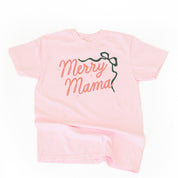 Merry Mama With Bow and Stars - Comfort Colors Tee Little Mama Shirt Shop