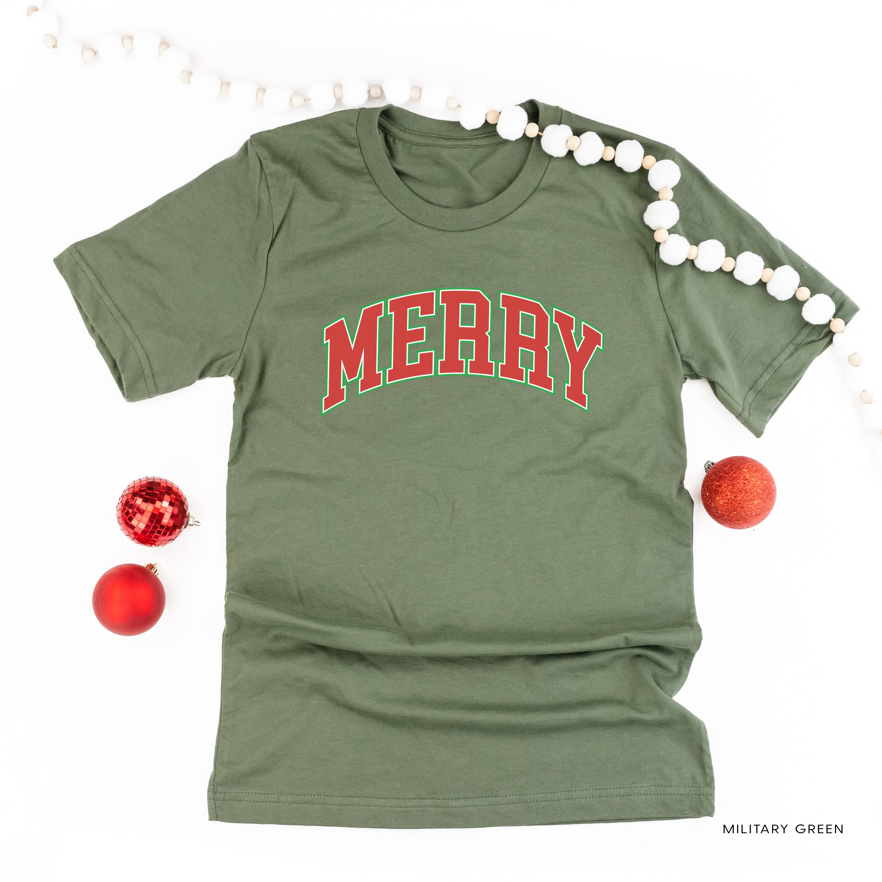 Merry (Varsity) - Unisex Tee Little Mama Shirt Shop