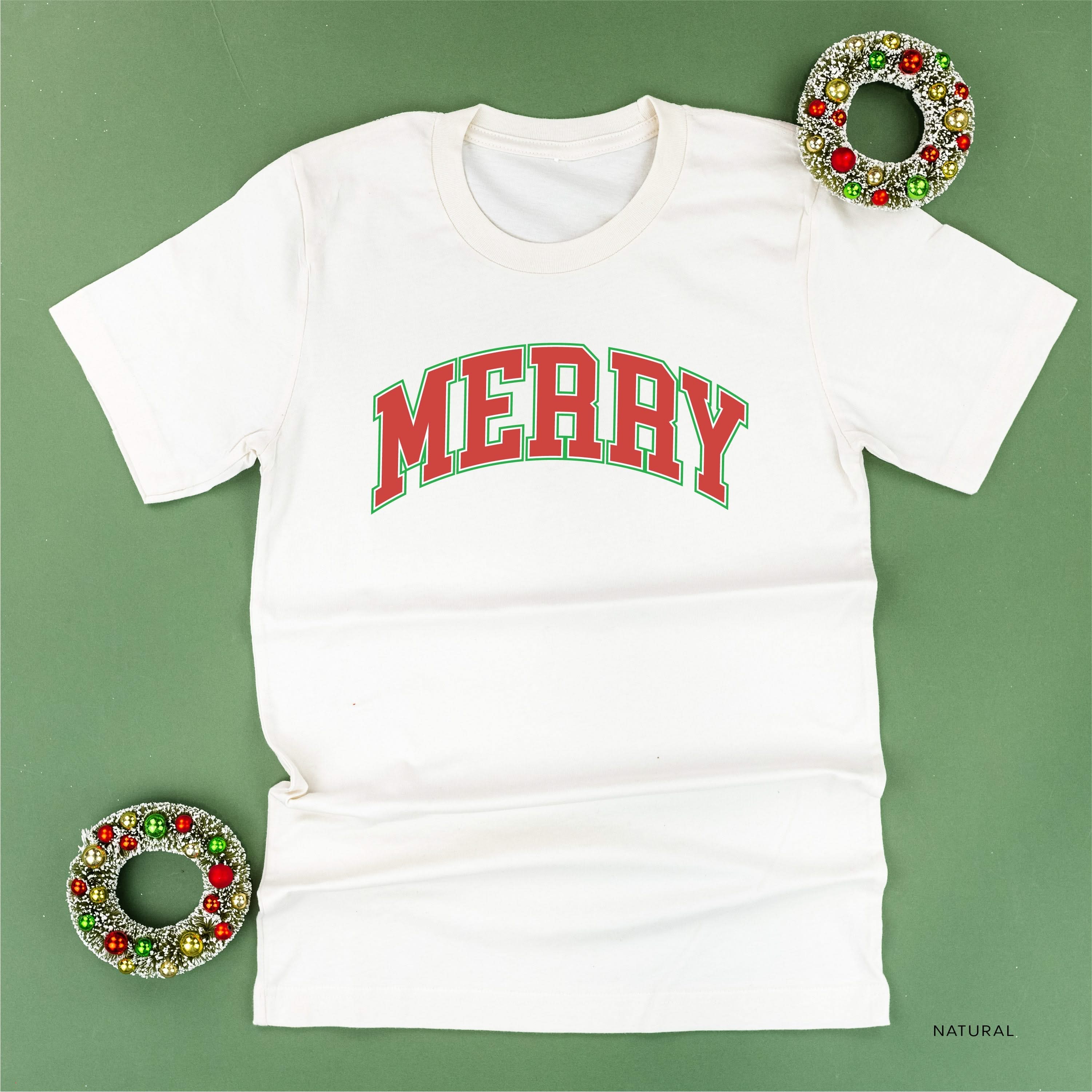 Merry (Varsity) - Unisex Tee Little Mama Shirt Shop