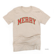 Merry (Varsity) - Unisex Tee Little Mama Shirt Shop