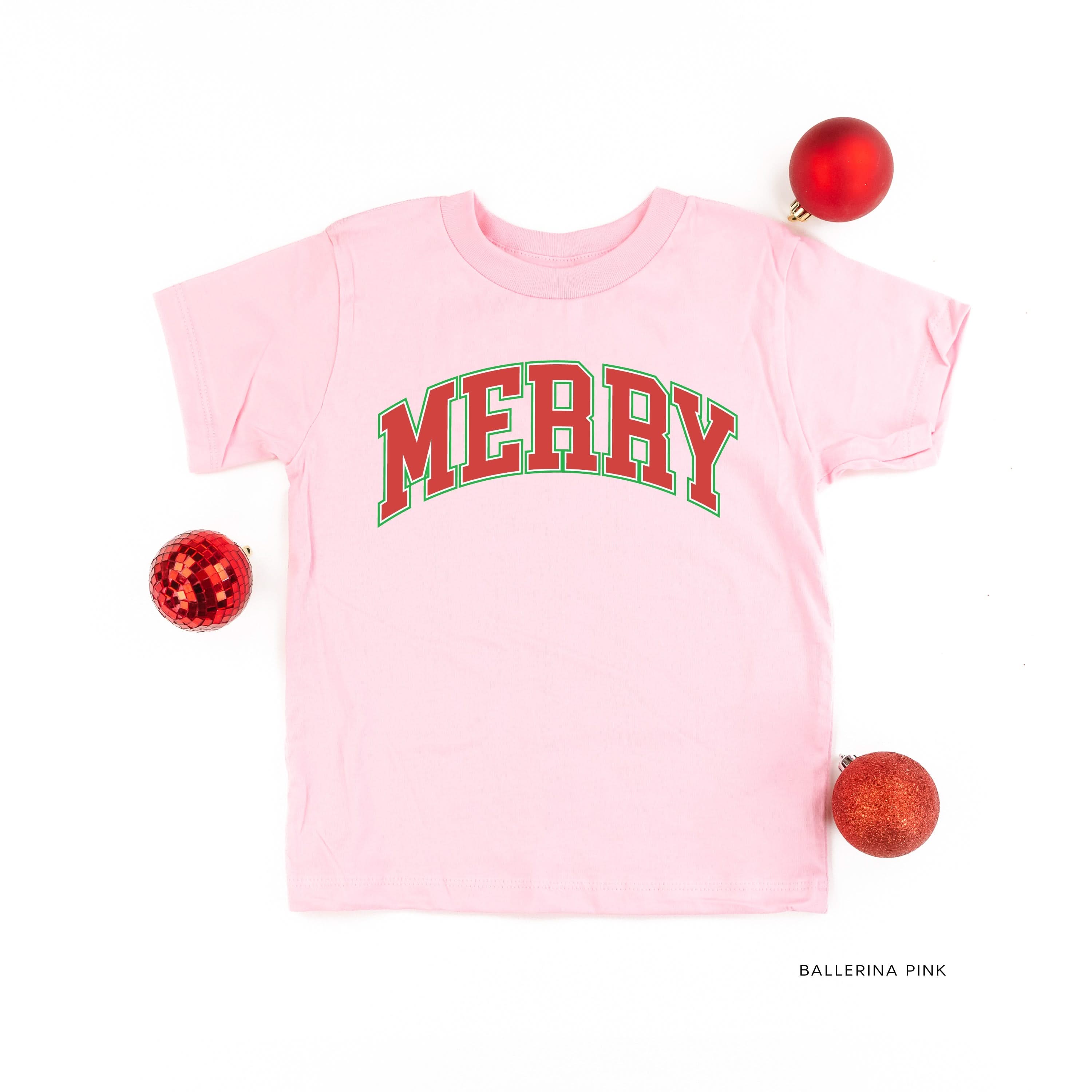 Merry (Varsity) - Child Tee Little Mama Shirt Shop