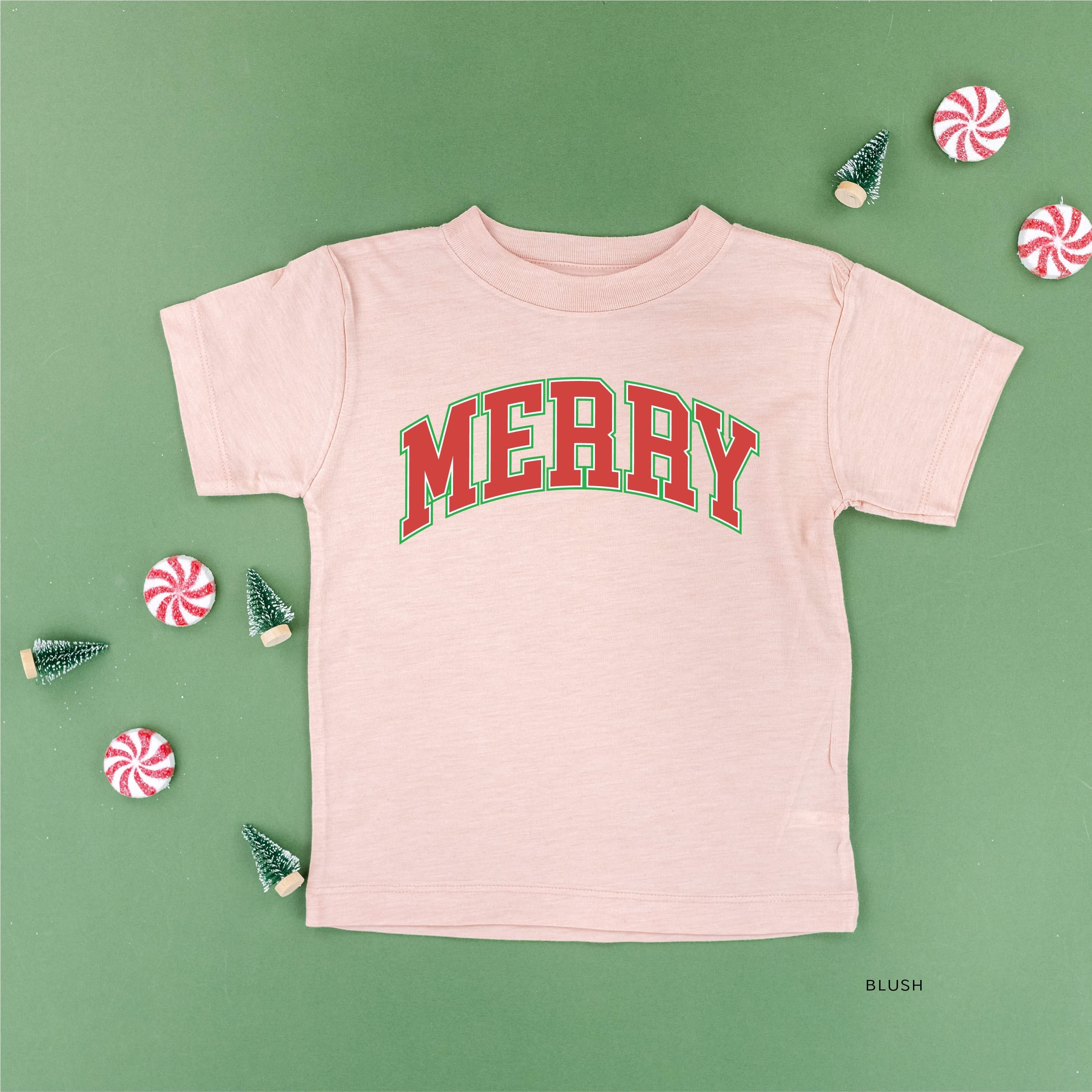 Merry (Varsity) - Child Tee Little Mama Shirt Shop