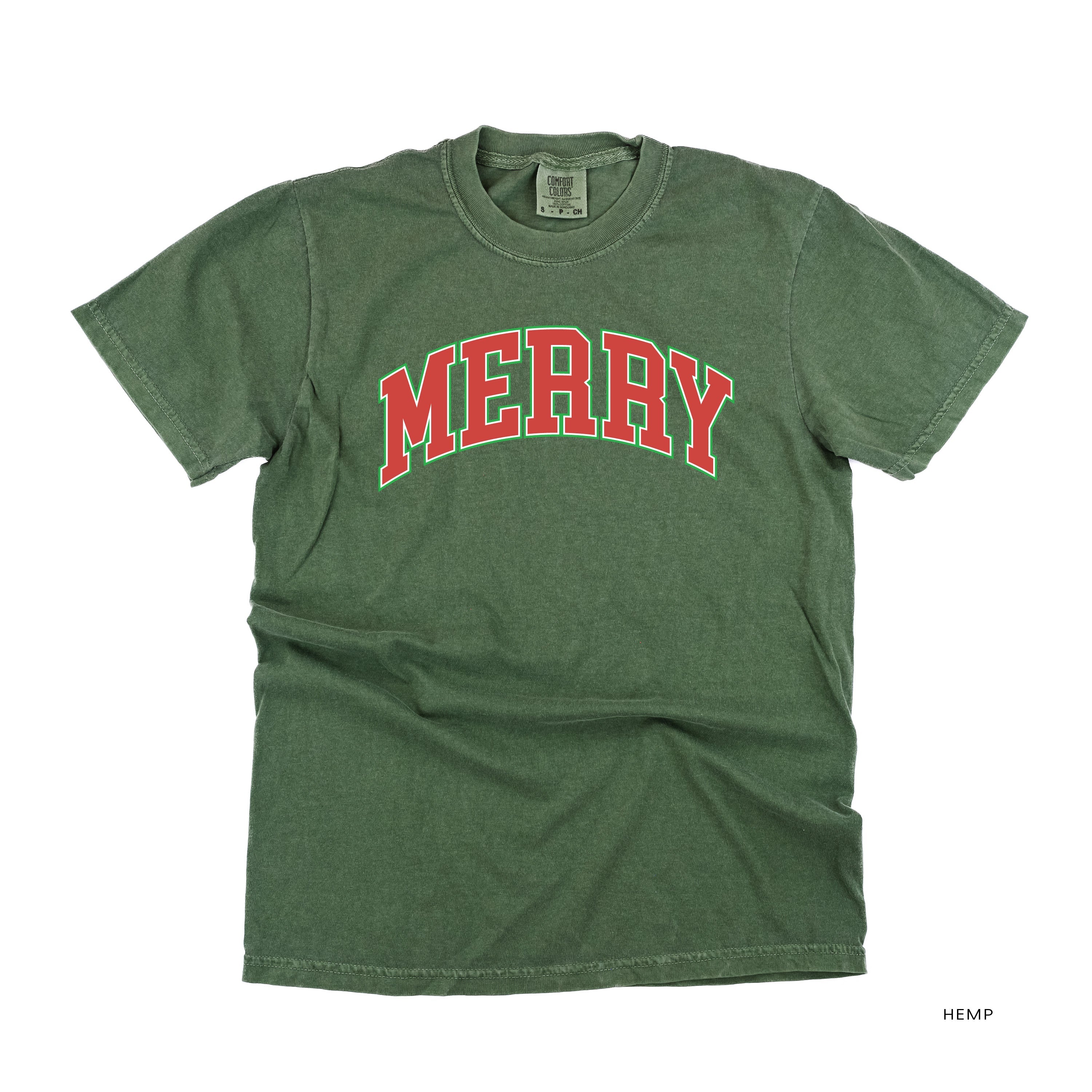 Merry (Varsity) - Comfort Colors Tee Little Mama Shirt Shop