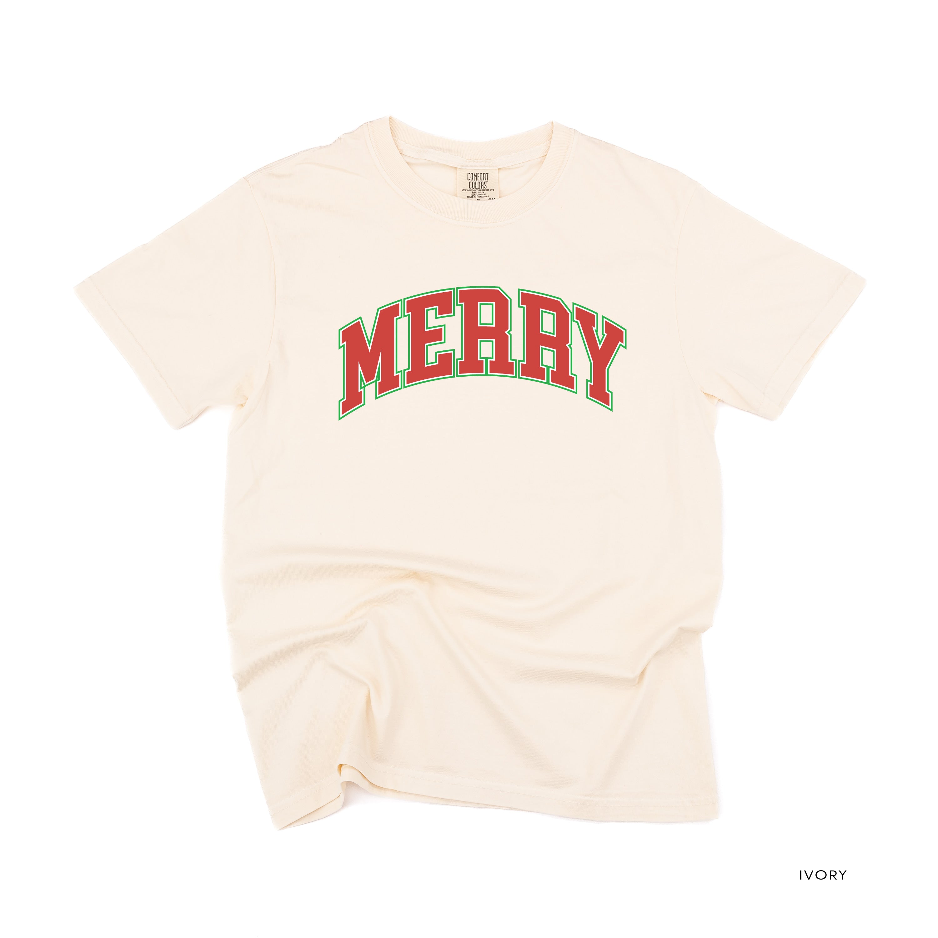 Merry (Varsity) - Comfort Colors Tee Little Mama Shirt Shop