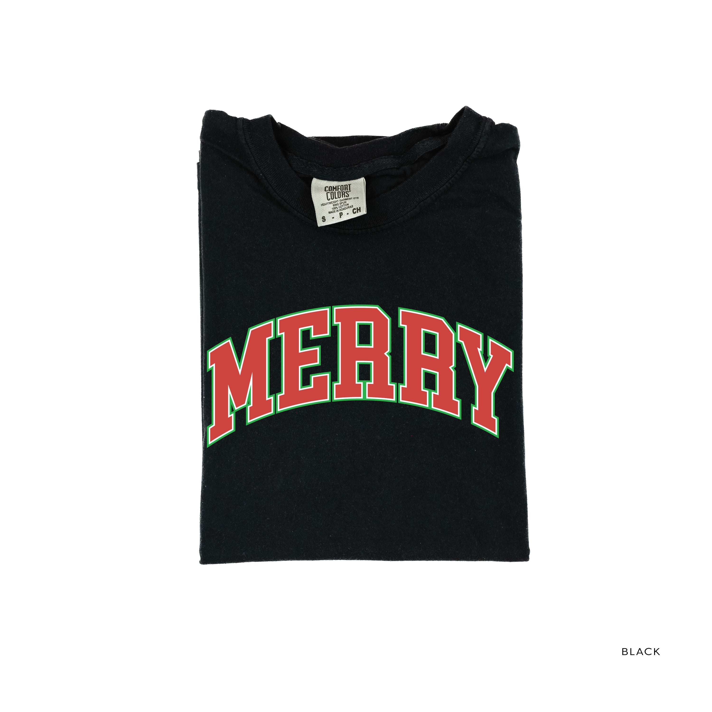 Merry (Varsity) - Comfort Colors Tee Little Mama Shirt Shop