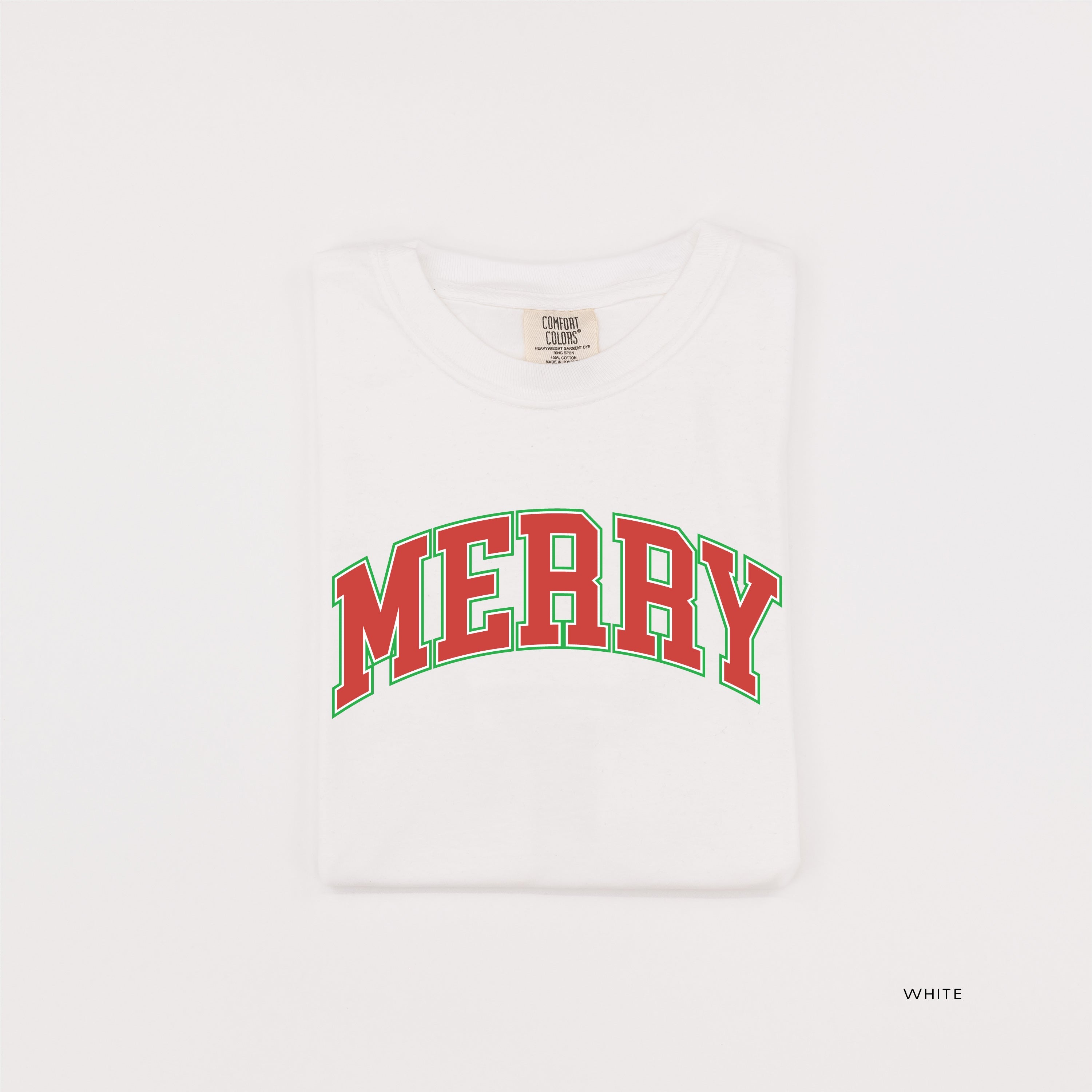 Merry (Varsity) - Comfort Colors Tee Little Mama Shirt Shop