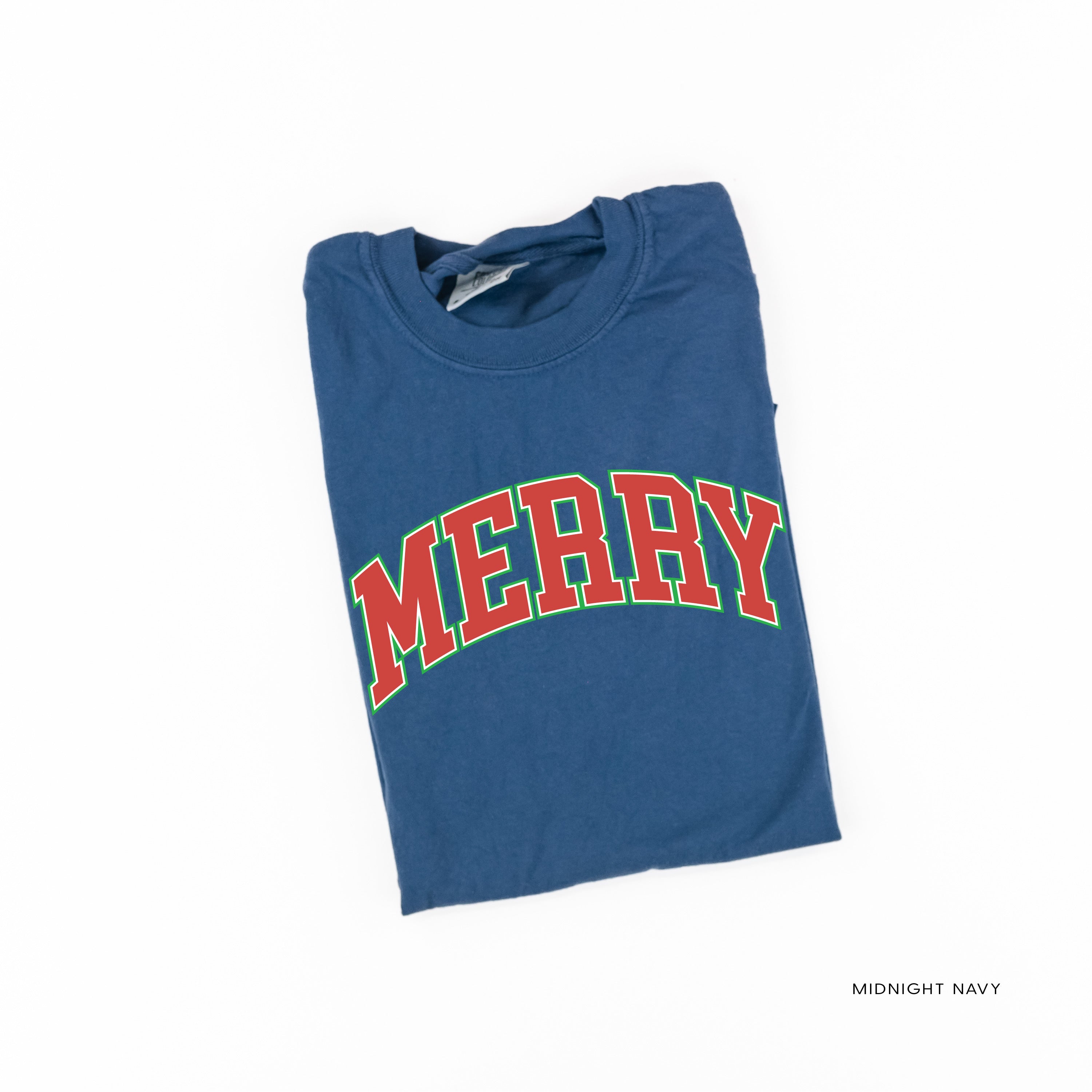 Merry (Varsity) - Comfort Colors Tee Little Mama Shirt Shop