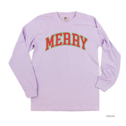 Merry (Varsity) - LONG SLEEVE Comfort Colors Tee Little Mama Shirt Shop