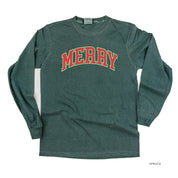Merry (Varsity) - LONG SLEEVE Comfort Colors Tee Little Mama Shirt Shop