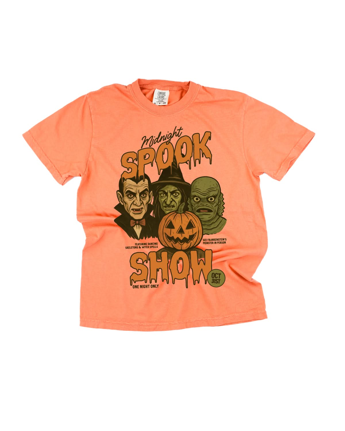 Midnight Spook Show - Terracotta Youth Comfort Colors Tee Little Mama Shirt Shop