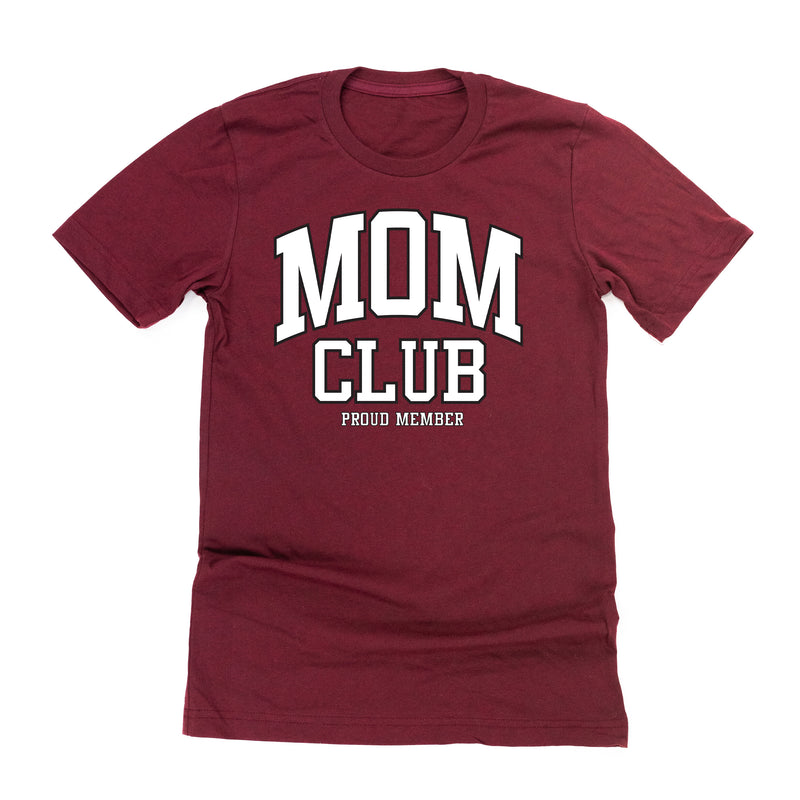 Varsity Style - MOM Club - Proud Member - Unisex Tee