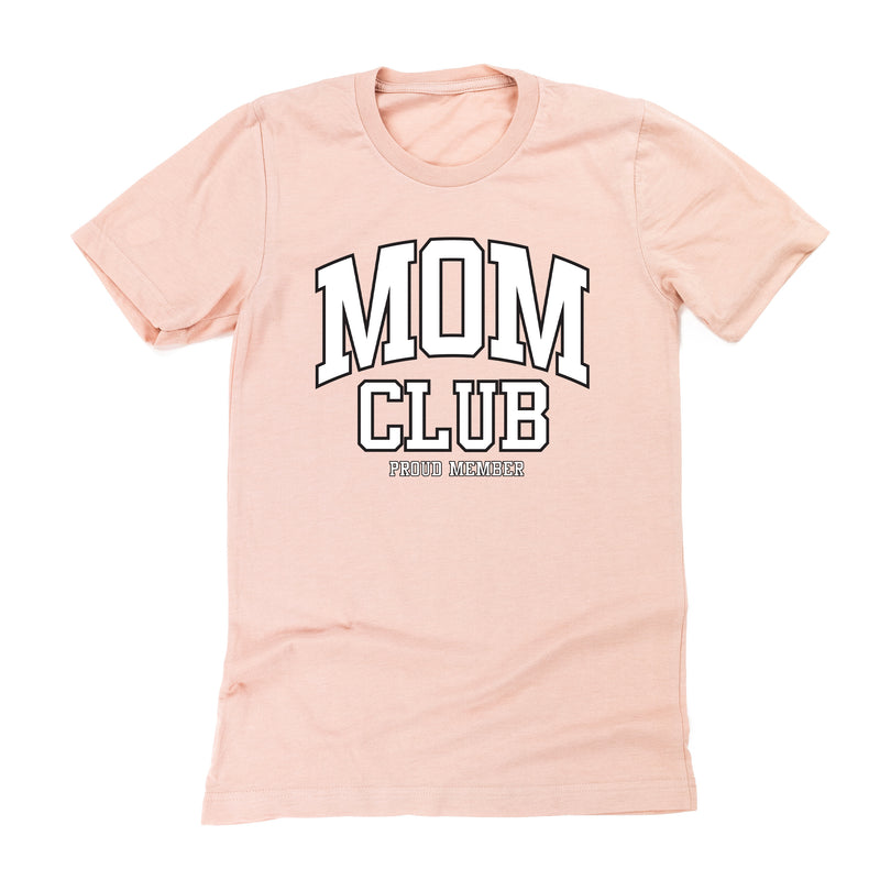 Varsity Style - MOM Club - Proud Member - Unisex Tee