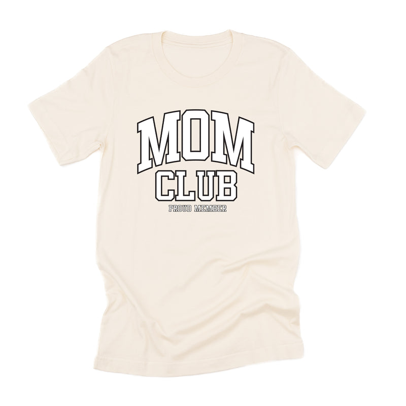 Varsity Style - MOM Club - Proud Member - Unisex Tee