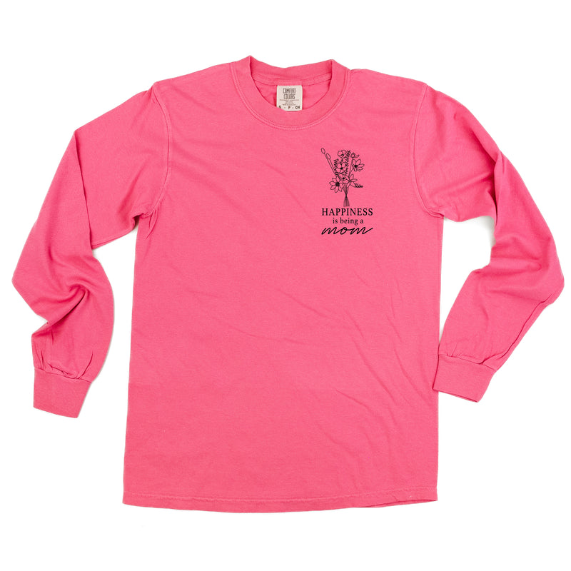 Bouquet Style - Happiness is Being a MOM - LONG SLEEVE COMFORT COLORS TEE