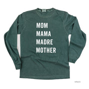 Mom Mama Madre Mother - Basics Collection - LONG SLEEVE Comfort Colors Tee Little Mama Shirt Shop