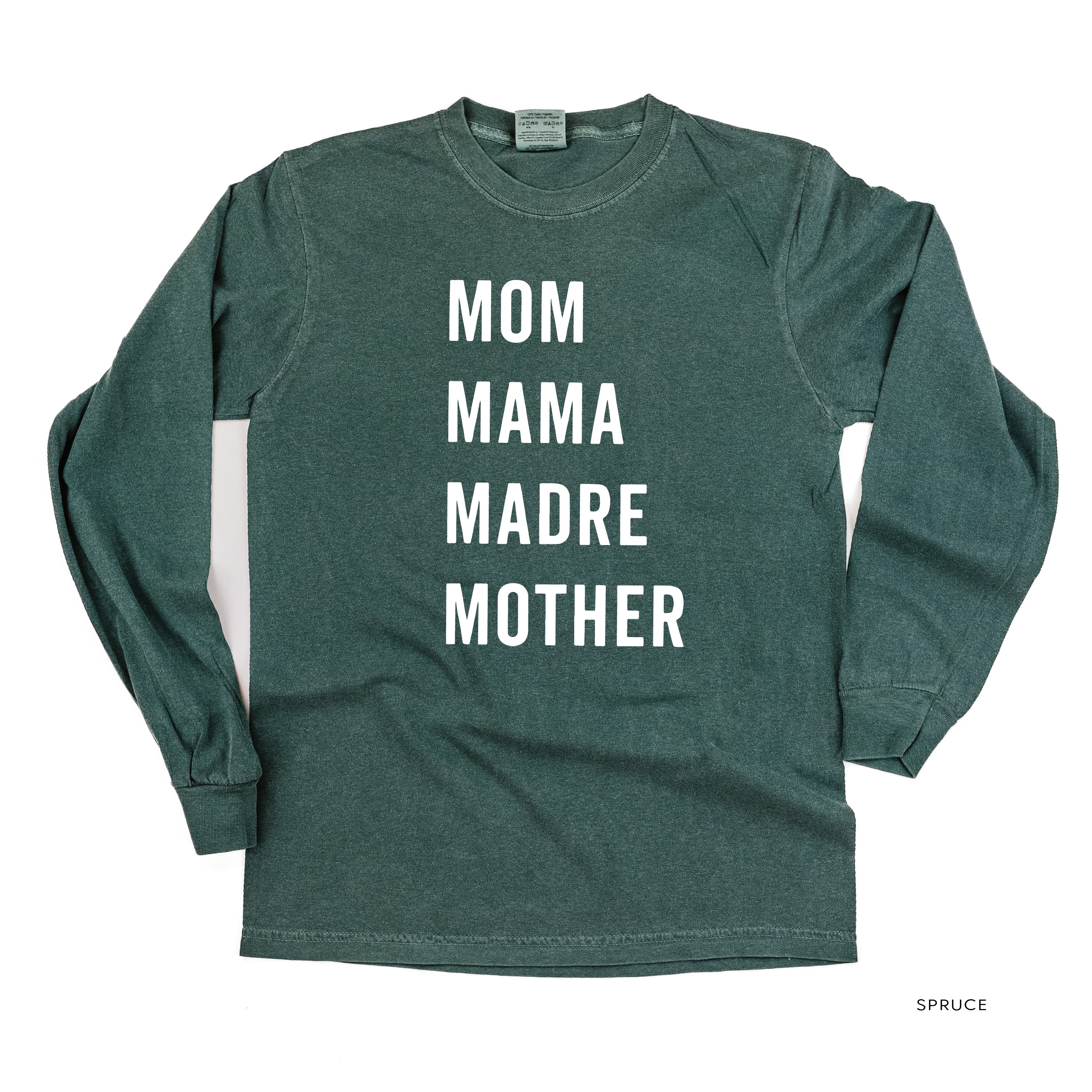 Mom Mama Madre Mother - Basics Collection - LONG SLEEVE Comfort Colors Tee Little Mama Shirt Shop