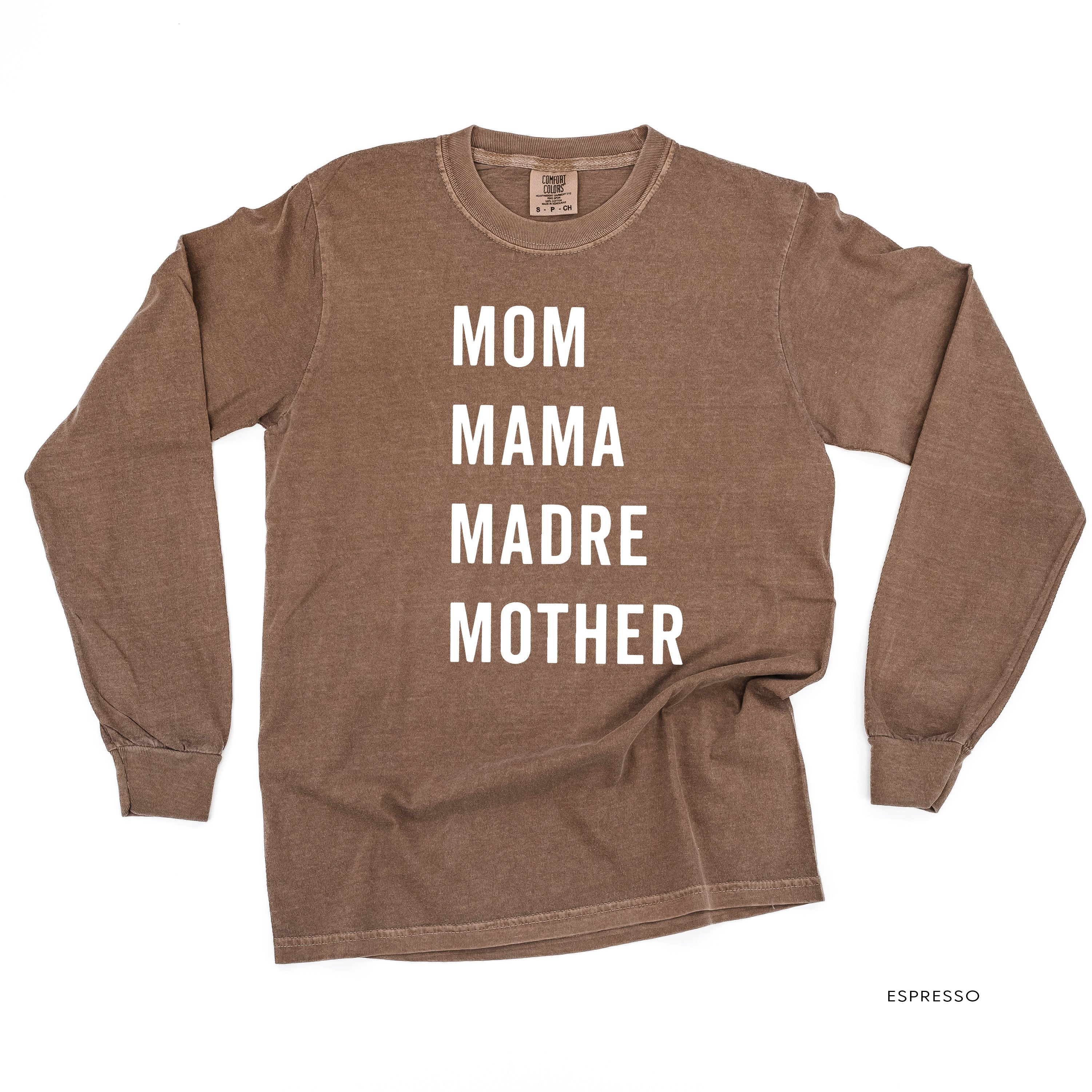 Mom Mama Madre Mother - Basics Collection - LONG SLEEVE Comfort Colors Tee Little Mama Shirt Shop