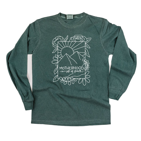 Motherhood is a Gift of Growth - Design a Shirt Drawing Contest Winner - LONG SLEEVE COMFORT COLORS TEE