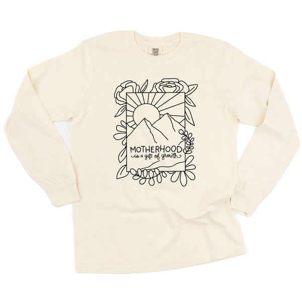 Motherhood is a Gift of Growth - Design a Shirt Drawing Contest Winner - LONG SLEEVE COMFORT COLORS TEE