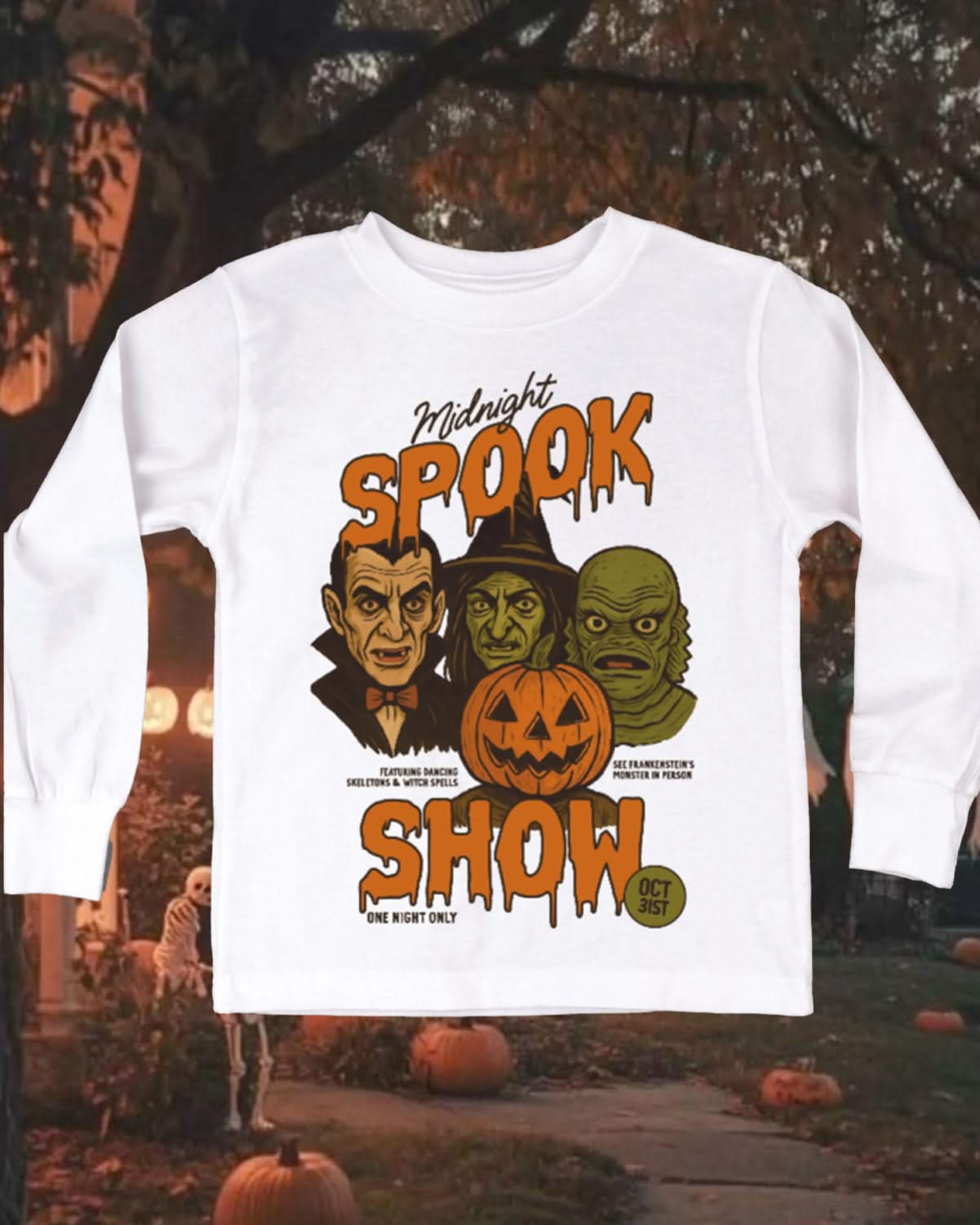 Midnight Spook Show - Child Long Sleeve Tee Little Mama Shirt Shop