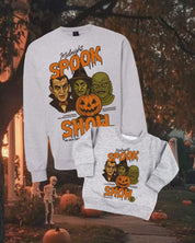 Midnight Spook Show - Set of 2 Gray Basic Fleece Sweaters Little Mama Shirt Shop