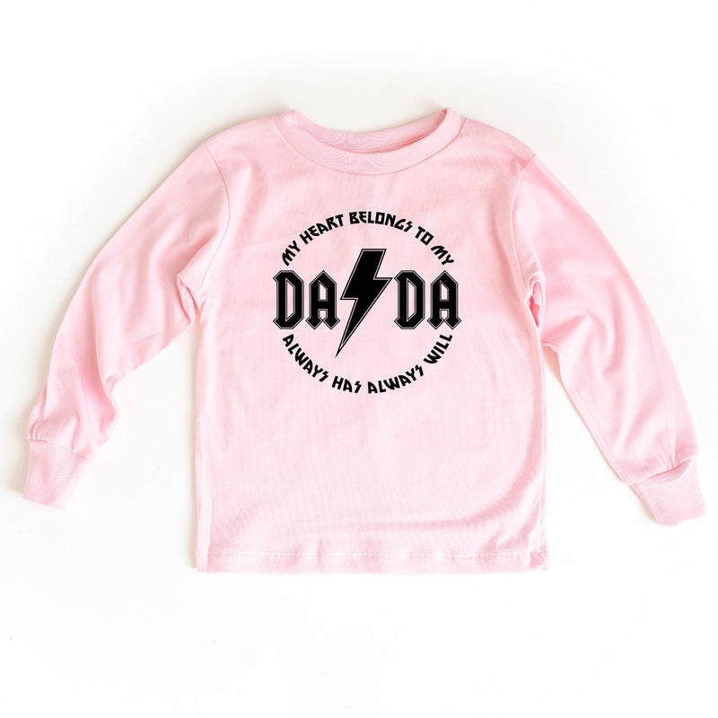 my_heart_belongs_to_my_dada_long_sleeve_pink_tees_little_mama_shirt_shop