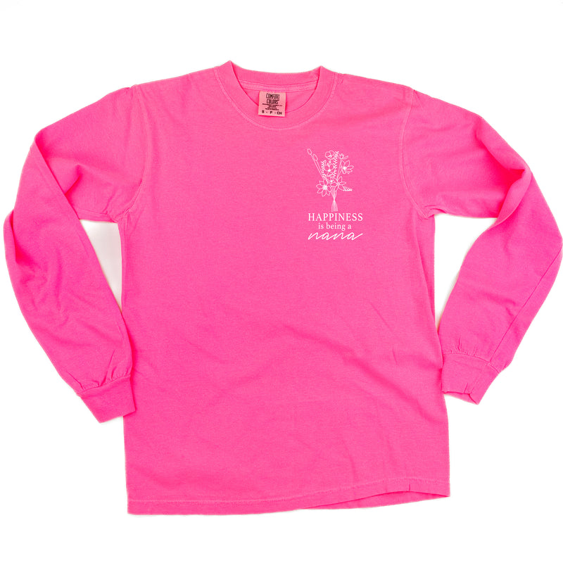 Bouquet Style - Happiness is Being a NANA - LONG SLEEVE COMFORT COLORS TEE