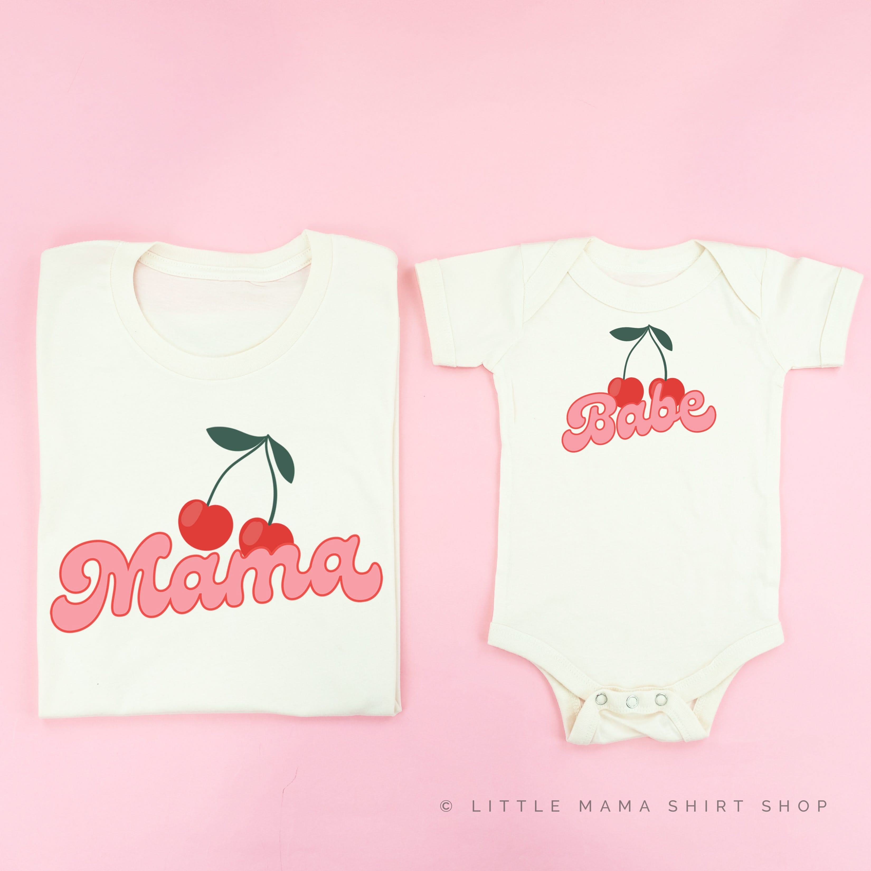 Mama/Babe Fruit - (Choose Your Fruit) - Set of 2 Matching Tees Little Mama Shirt Shop