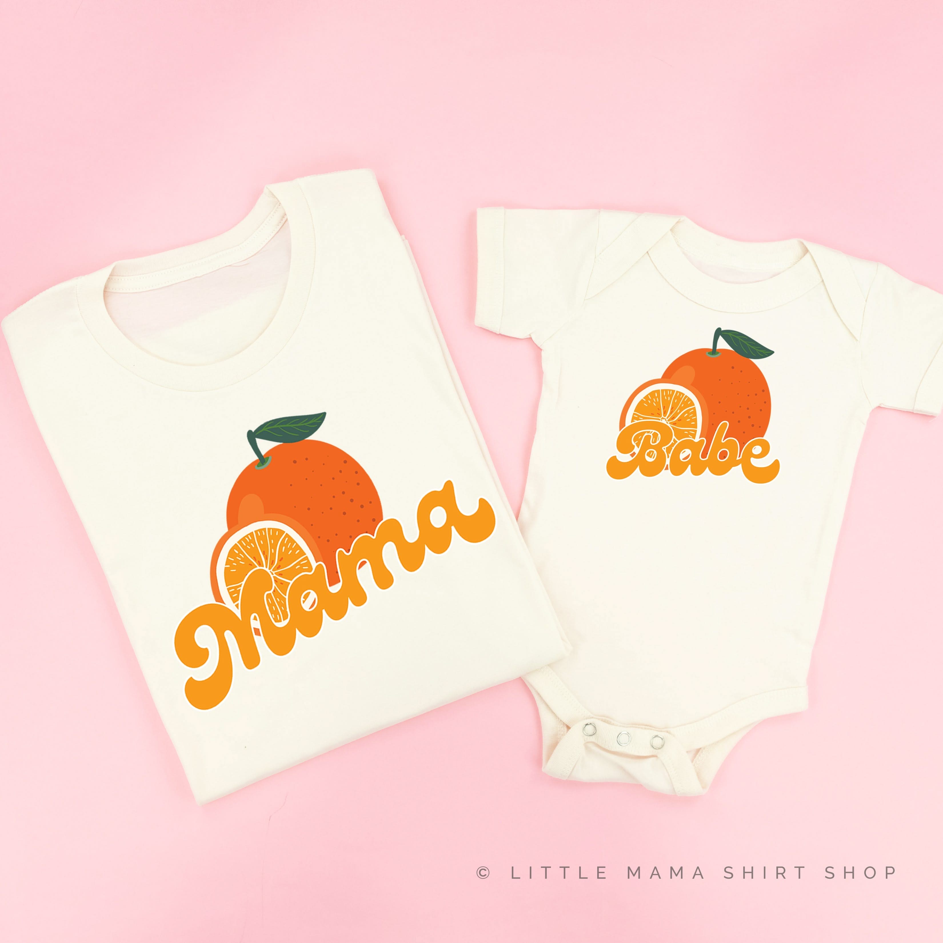 Mama/Babe Fruit - (Choose Your Fruit) - Set of 2 Matching Tees Little Mama Shirt Shop