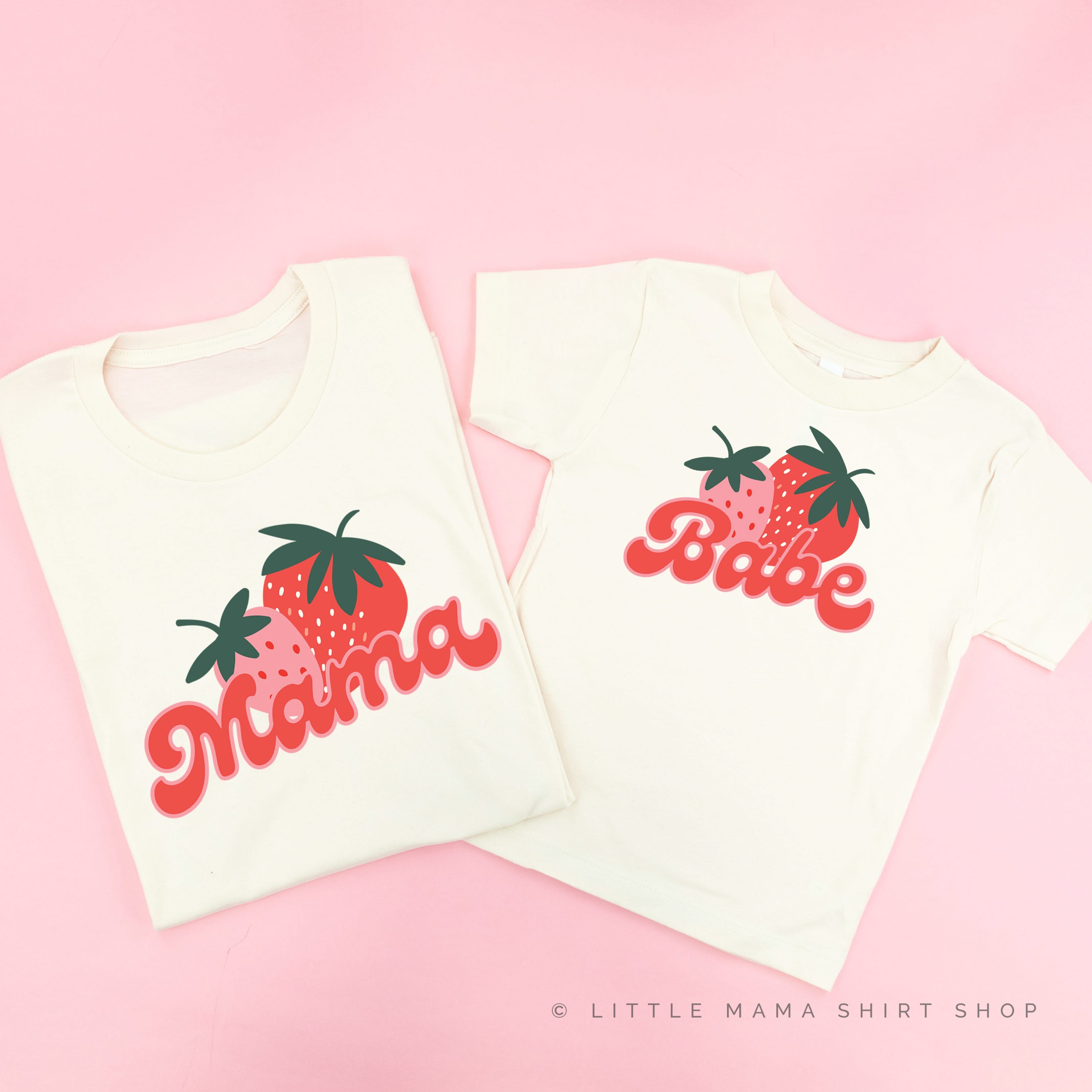 Mama/Babe Fruit - (Choose Your Fruit) - Set of 2 Matching Tees Little Mama Shirt Shop