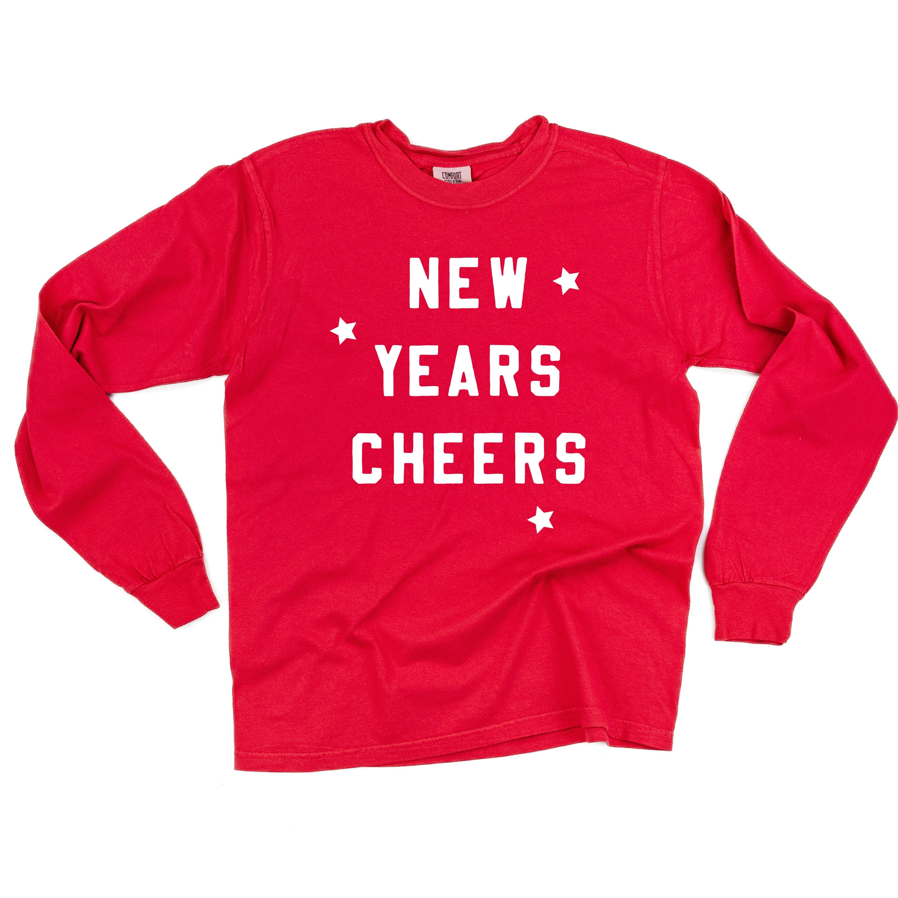 New Years Cheers - Block Font - LONG SLEEVE Comfort Colors Tee Little Mama Shirt Shop
