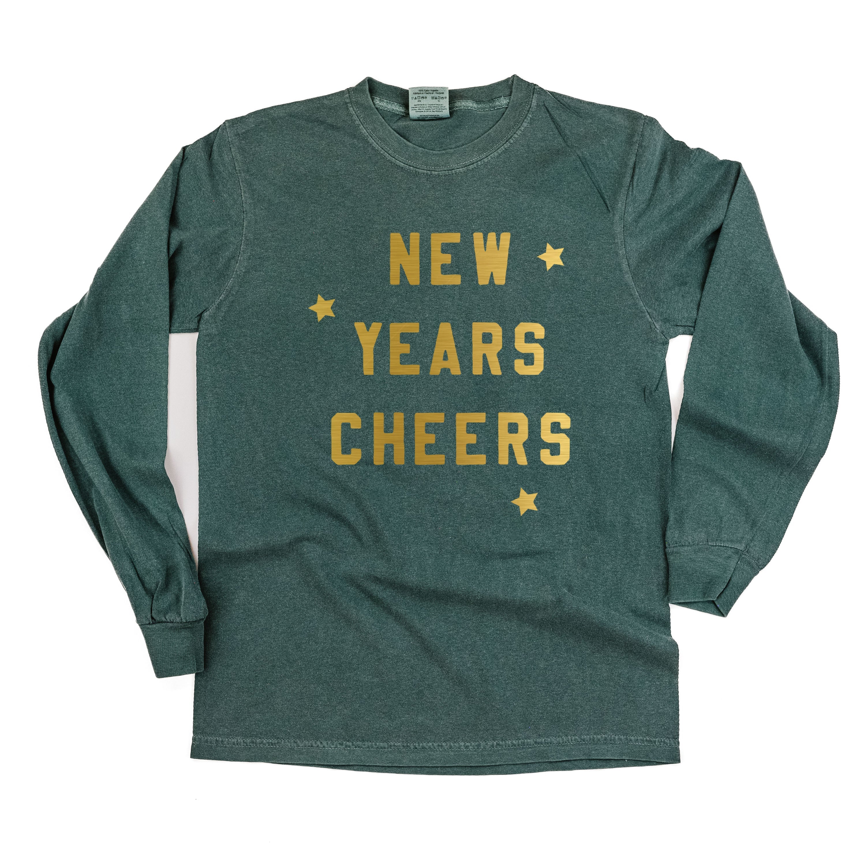 New Years Cheers - Block Font - LONG SLEEVE Comfort Colors Tee Little Mama Shirt Shop