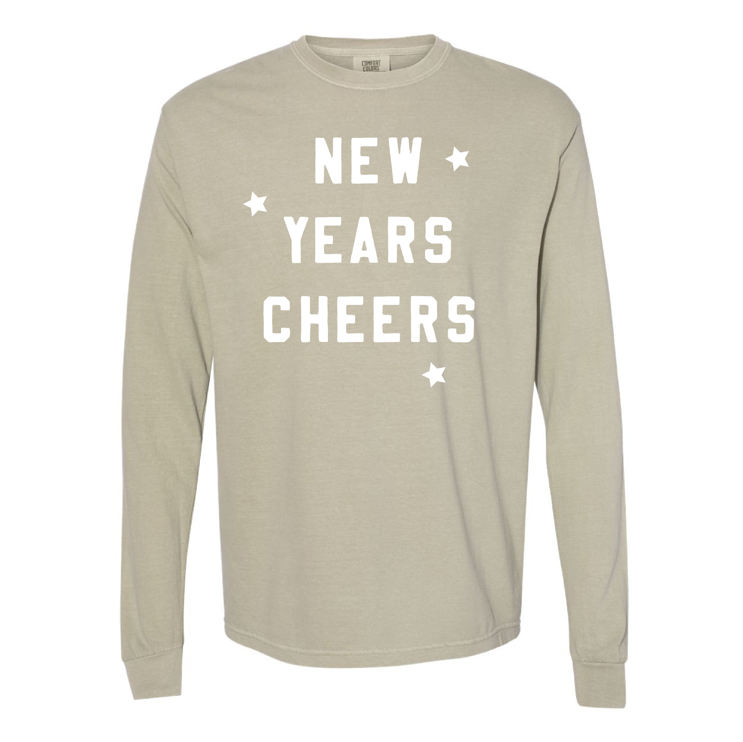 New Years Cheers - Block Font - LONG SLEEVE Comfort Colors Tee Little Mama Shirt Shop