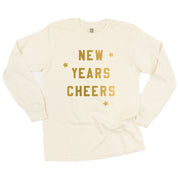 New Years Cheers - Block Font - LONG SLEEVE Comfort Colors Tee Little Mama Shirt Shop