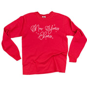 New Years Cheers - Stars/Script - LONG SLEEVE Comfort Colors Tee Little Mama Shirt Shop